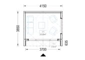 Gartenhaus ELSA (34 mm + Holzverschalung), 4x3m, 12m² – Bild 6