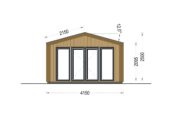 Gartenhaus ELSA (34 mm + Holzverschalung), 4x3m, 12m² Isoliert – Bild 8