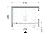 Gartenhaus ELSA (34 mm + Holzverschalung), 5x3m, 15m² Isoliert – Bild 5