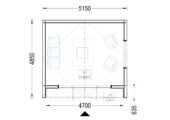 Gartenhaus ELSA (34 mm + Holzverschalung), 5x4m, 20m² – Bild 6