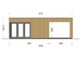 Gartenhaus PREMIUM (Isoliert, SIPS), 5x3 m, 15 m² Mit Terrasse 3x3 m, 9 m² – Bild 8