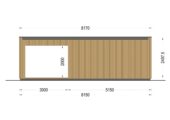 Gartenhaus PREMIUM (Isoliert, SIPS), 5x3 m, 15 m² Mit Terrasse 3x3 m, 9 m² – Bild 10