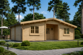 Blockbohlenhaus FRITZ (44+44mm) 60m² Isoliert