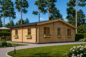 Blockbohlenhaus FRITZ (44+44mm) 60m² Isoliert – Bild 3