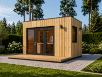 Premium Gartenhaus Tobi (34 mm + Holzverschalung) 4,1x2,4 m,10 m²