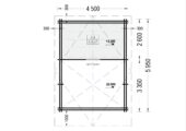 Blockbohlenhaus mit Schlafboden SALLY (44 + 44 mm) – 27 m² Extra Isoliert – Bild 7