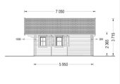 Blockbohlenhaus mit Schlafboden SALLY (44 + 44 mm) – 27 m² Extra Isoliert – Bild 8