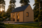 Blockbohlenhaus SUSI (44mm + Holzverschalung), 20m² Premium Isoliert – Bild 4