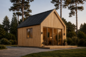 Blockbohlenhaus SUSI (44mm + Holzverschalung), 20m² Premium Isoliert – Bild 3