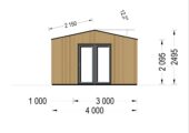 Gartenhaus TAURUS (34mm + Holzverschalung ), 4x4m, 16m² – Bild 8