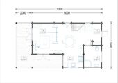 Blockbohlenhaus TURIN (66 mm) Isoliert, 100 m² + 20m² Terrasse – Bild 7
