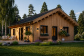 Holzhaus ANDI (Isoliert, 66 mm + Holzverschalung), 64 m² – Bild 2