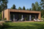 Holzhaus KULM 3 (66 mm + Holzverschalung) 70m²Premium Isoliert