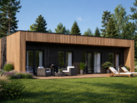 Holzhaus KULM 3 (66 mm + Holzverschalung) 70m²Premium Isoliert