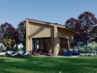 Blockbohlenhaus SANDRA (44mm + Holzverschalung), 20m²