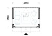 Gartenhaus EMIL (34 mm + Holzverschalung, Isoliert) – 4×3 m, 12 m² – Bild 6