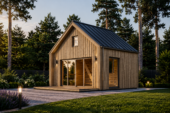 Blockbohlenhaus SASCHA (44 mm + Holzverschalung), 20 m² Extra Isoliert – Bild 4