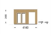 Gartensauna DANIEL (34 mm + Holzverschalung), 2,6 x 2,1 m, 3,8 m² mit Terrasse 3 m² – Bild 6