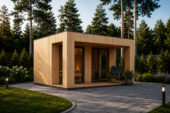 Gartensauna mit Vorraum DANIEL 34 mm + Holzverschalung), 4,6 x 2,1 m, 7,2 m² mit Terrase 6,7 m² – Bild 2