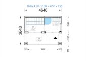 Gartensauna mit Vorraum DANIEL 34 mm + Holzverschalung), 4,6 x 2,1 m, 7,2 m² mit Terrase 6,7 m² – Bild 5