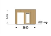Gartensauna mit Vorraum DANIEL 34 mm + Holzverschalung), 4,6 x 2,1 m, 7,2 m² mit Terrase 6,7 m² – Bild 7