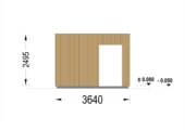 Gartensauna mit Vorraum DANIEL 34 mm + Holzverschalung), 4,6 x 2,1 m, 7,2 m² mit Terrase 6,7 m² – Bild 9