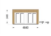 Gartensauna mit Vorraum DANIEL 34 mm + Holzverschalung), 4,6 x 2,1 m, 7,2 m² mit Terrase 6,7 m² – Bild 10