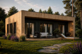 Holzhaus KULM 1 (66 mm + Holzverschalung) 48 m² Isoliert