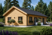 Blockbohlenhaus BERNAU Isoliert, 66 mm + Holzverschalung), 94 m² – Bild 3