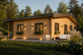 Holzwohnhaus Florenz Isoliert, 66 mm + Holzverschalung, 84 m² – Bild 2