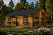 Blockbohlenhaus ANGELA (66 mm), 63m² Isoliert – Bild 2