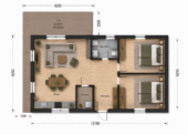 Blockbohlenhaus ANGELA (66 mm), 63m² Isoliert – Bild 5