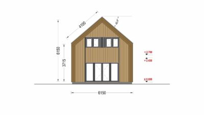 Holzhaus INGRID (44 mm + Holzverschalung), 170 m²