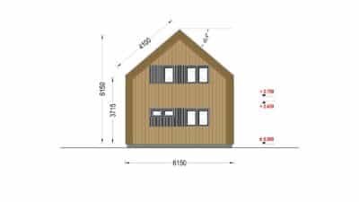 Holzhaus ASTRID (44 mm + Holzverschalung), 120 m²