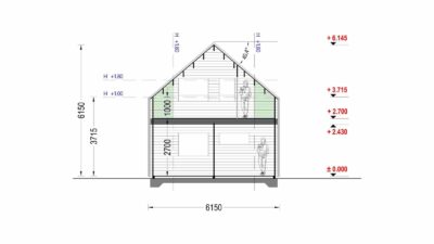 Holzhaus ASTRID (44 mm + Holzverschalung), 120 m²