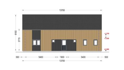 Holzhaus INGRID (44 mm + Holzverschalung), 170 m²