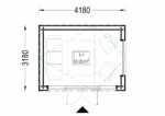 Premium Gartenhaus TONIA (34 mm + Holzverschalung), 4x3 m, 12 m²