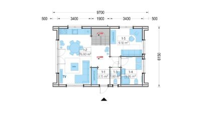 Holzhaus ASTRID (44 mm + Holzverschalung), 120 m²