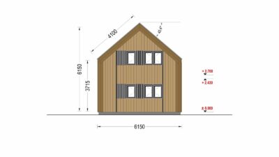 Holzhaus INGRID (44 mm + Holzverschalung), 170 m²